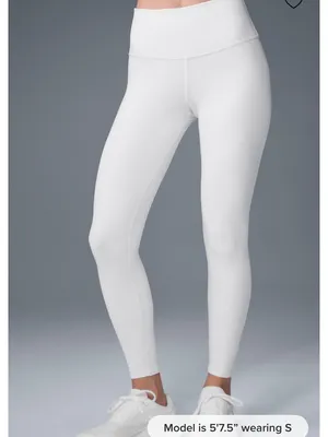 Alo Yoga High-Waisted White Airbrush Leggings. 7/8 length thumbnail 3