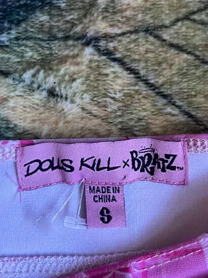 Dolls Kill Pink Plaid A-Line Mini Skirt with Heart Print & Belt thumbnail 5