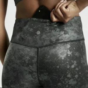 Athleta Elation Misty Lace Black Shimmer Tight Leggings thumbnail 3