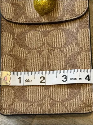 Coach Phone Crossbody Signature Glitter Lemon Purse Minimalist Quiet Luxury thumbnail 4