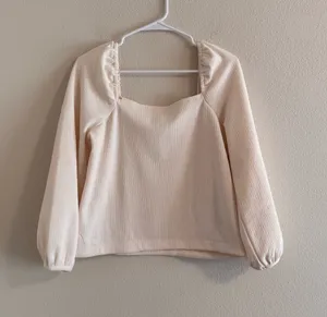 Madewell Cream Square-Neck Long Sleeve Top thumbnail 1