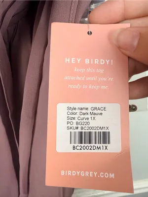 New birdy grey Grace Dress in Chiffon Dark Mauve size curve 1X thumbnail 6