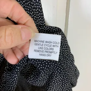 Loco Lindo Polka Dot Rayon A-Line Midi Skirt Sz M Fairy Goth USA Black White thumbnail 4