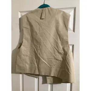 ZARA Women Beige Sleeveless Open Front Pocket Vest Blazer Oversized Medium thumbnail 6