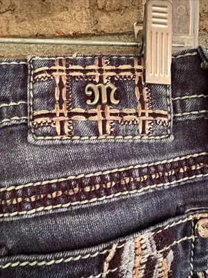 Miss Me Indigo Washed Skinny Jeans with Distressed Accents thumbnail 4