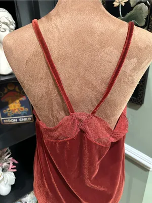 Storia Burnt Orange Velvet Lace Camisole – Size Small thumbnail 8