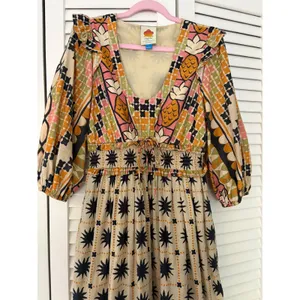 Farm Rio for Anthropologie Tropical Sunshine Printed Dress S thumbnail 6
