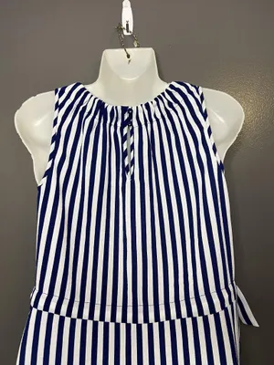 Juicy Couture Dress Womens Small Blue Stripe Belted Sleeveless Shift Nautical thumbnail 9