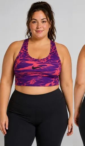 Nike Pro Dri-FIT Purple Pink Abstract Racerback Unlined Sports Bra Women's XL thumbnail 1
