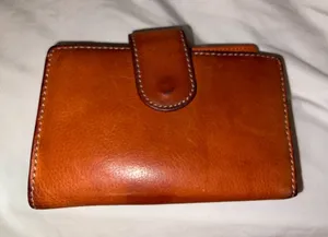 Vintage Brown Leather Wallet Genuine Leather AS IS thumbnail 1
