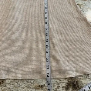 We The Free People Med Waffle‎ Knit Thermal Swing Top Oatmeal Oversized Boho thumbnail 5
