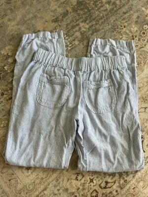 Seersucker Blue and White Linen Pants thumbnail 7