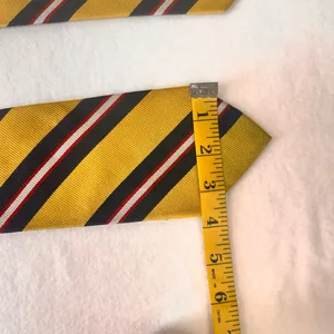 Land's End Mens Silk Tie Yellow Striped Multicolor Vintage Necktie Long Handmade thumbnail 9