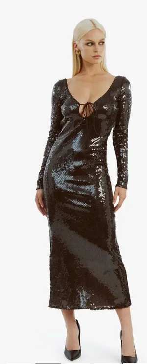 Bardot Brown sequin midi dress  thumbnail 1