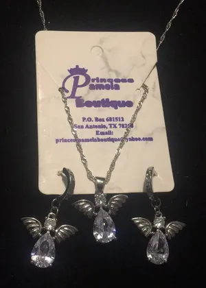 Angel CZ Sterling Silver Jewelry Sets thumbnail 1