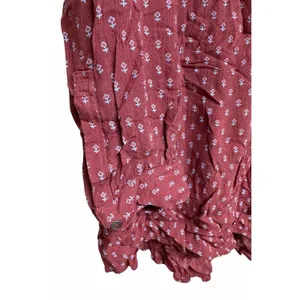 Free People Boho High Low Boyfriend Shirt Rust‎ Women's Size Large thumbnail 7