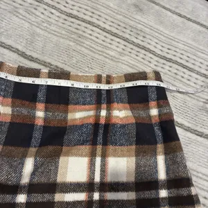 NWOT Plaid Mini Skirt Navy Brown Orange Tartan Lined Size M thumbnail 5