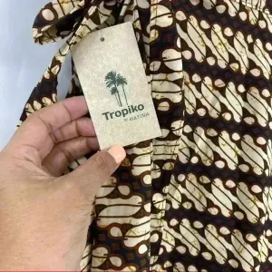 Tropiko‎ By Kultura Brown and Beige Wrap Skirt Size OS thumbnail 4
