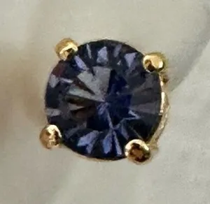 Gold-Tone Blue-Gray CZ Stud Earrings thumbnail 1