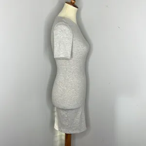 Reformation Jeans Gray Ribbed Mini Dress Shirt Dress Kendy Knit Dress‎ thumbnail 4