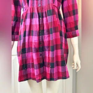 Victoria’s Secret PINK 100% Cotton Y2K Red/Black Plaid Shirt S Large F2 thumbnail 5