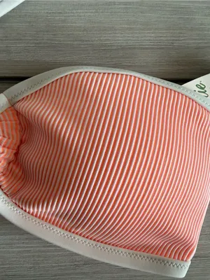 Aerie Ribbed Bandeau Bikini Top Orange XS NWT IN PACKAGE thumbnail 8