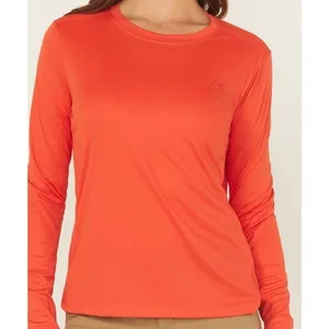 NEW Carhartt Force Sun Defender Women’s Orange Red Long Sleeve Shirt NWT Medium thumbnail 6
