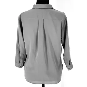 Uniqlo Blouse Womens Small Minimalist Elevated Casual Modern‎ Chic Gray Top S thumbnail 3