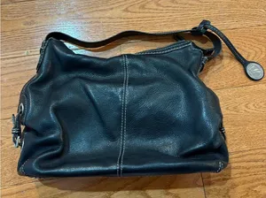 Michael Kors Black Leather Slouchy Hobo Shoulder Bag Boho Y2K Large thumbnail 1