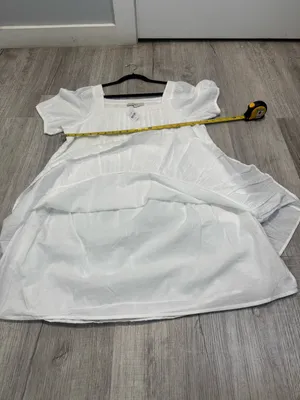 Loft Women's Dress White Midi Cotton NWT Size L Puff Sleeve thumbnail 10