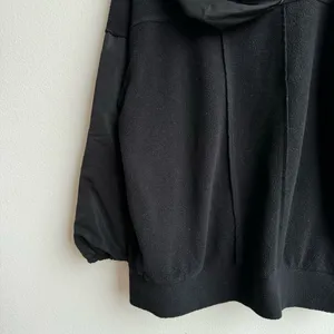 Alo Yoga Black Mixed Media Nylon Oversized Relaxed Hoodie Size Small Gym Travel thumbnail 9