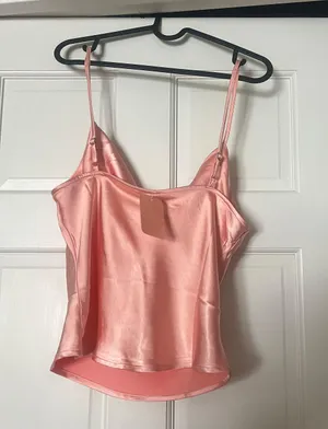 BOUTIQUE Pink Satin Top Size M thumbnail 2