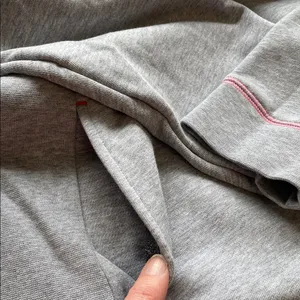 Bombas Grey Color Stitching Crewneck Sweatshirt Large Pockets thumbnail 4