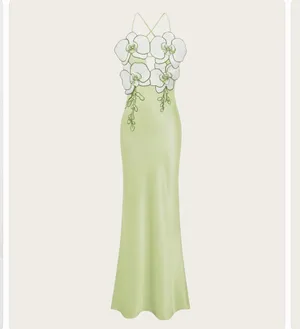 JW Pei Orchid Embroidered Dress - Light Green thumbnail 2