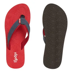 NWT Floopi Women Durable EVA Floral Textured Flip Flops Red Multi 6M Size 6 thumbnail 4