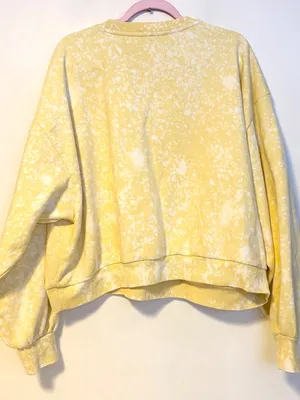 Daily Practice Oh So Good Speckled Crewneck Sweater Yellow White Womens Size 1X thumbnail 4