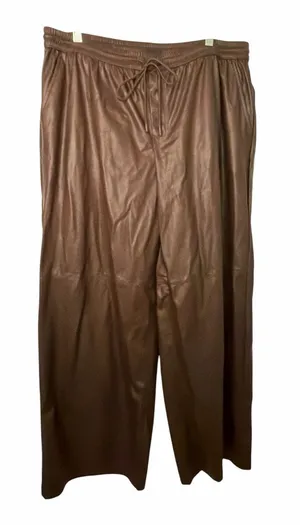 Women's Mid-Rise Wide Leg Faux Leather Pull-On Pants - Future Collective NWOT thumbnail 1