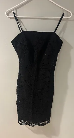 miami Black Lace Spaghetti-Strap Mini Dress thumbnail 1