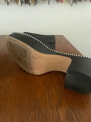 Black Studded Platform Mule Heels size 8 by Gianni bini thumbnail 5