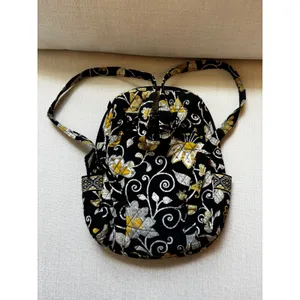 Y2K Vera Bradley‎ Backpack Yellow Bird Floral Retired Quilted Cotton Bag thumbnail 7