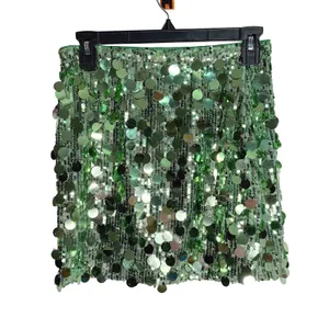 Like an angel NWT Waist Wow Green Sequin‎ Bodycon Mini Skirt Stretchy Party Club Small thumbnail 6