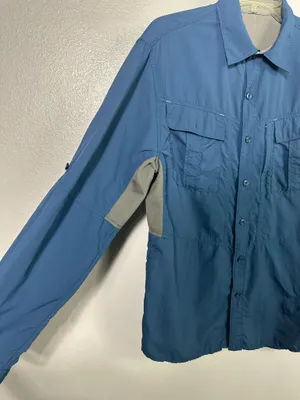 Ascend Fishing Shirt Size M Men's Long Sleeve Bass Pro Blue Outdoor Lightweight In good preowned condition fishing shirt lightweight long sleeve button down fabric thumbnail 3