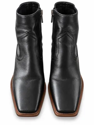 Vince Camuto Aminda Black Leather Square Toe Ankle Boots 7.5 thumbnail 2