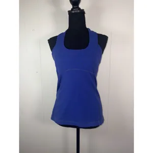 LULULEMON Scoop Neck Tank Top Activewear Blue Womens Size 8 Built In Bra thumbnail 2