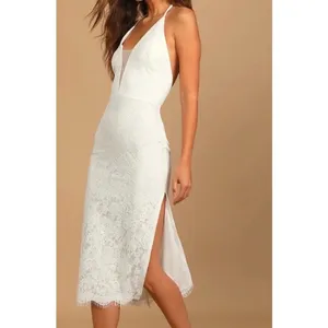 Lulus Romantic Message White Lace Midi Dress XS Bridal Shower Wedding NWT thumbnail 5