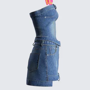 Cider Finesse Brand Georgina Blue Denim Tube Top & Mini Skirt thumbnail 2
