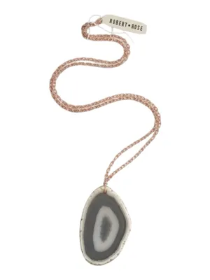 new Robert Rose ✲ Agate Statement Necklace ✲ Rose Gold + Seed Bead Chain ✲ thumbnail 13