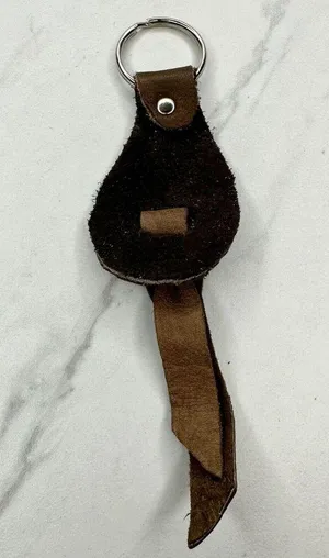 Soft Brown Leather Fringe Western Boho Keychain Keyring thumbnail 3
