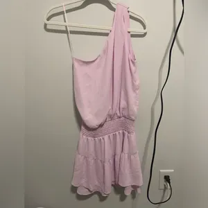 krisa One Shoulder Ruffle Mini Dress in Rose | REVOLVE thumbnail 2