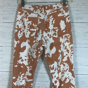 Sunland17 high rise cowhide flare with frayed hem jeans size Small thumbnail 6